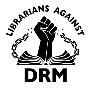 Símbolo do movimento Librarians Against DRM